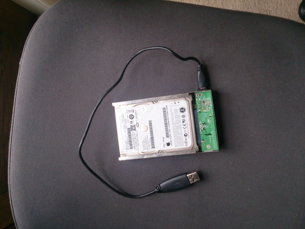 Mac Hard Drive in SATA to USB Case