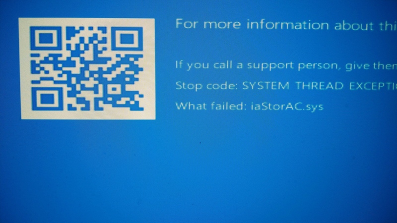 Windows 10 Bluescreen on Boot for iaStoreAC.sys Driver