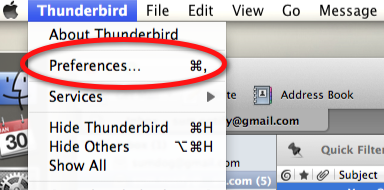 setting up mac mail in thunderbird