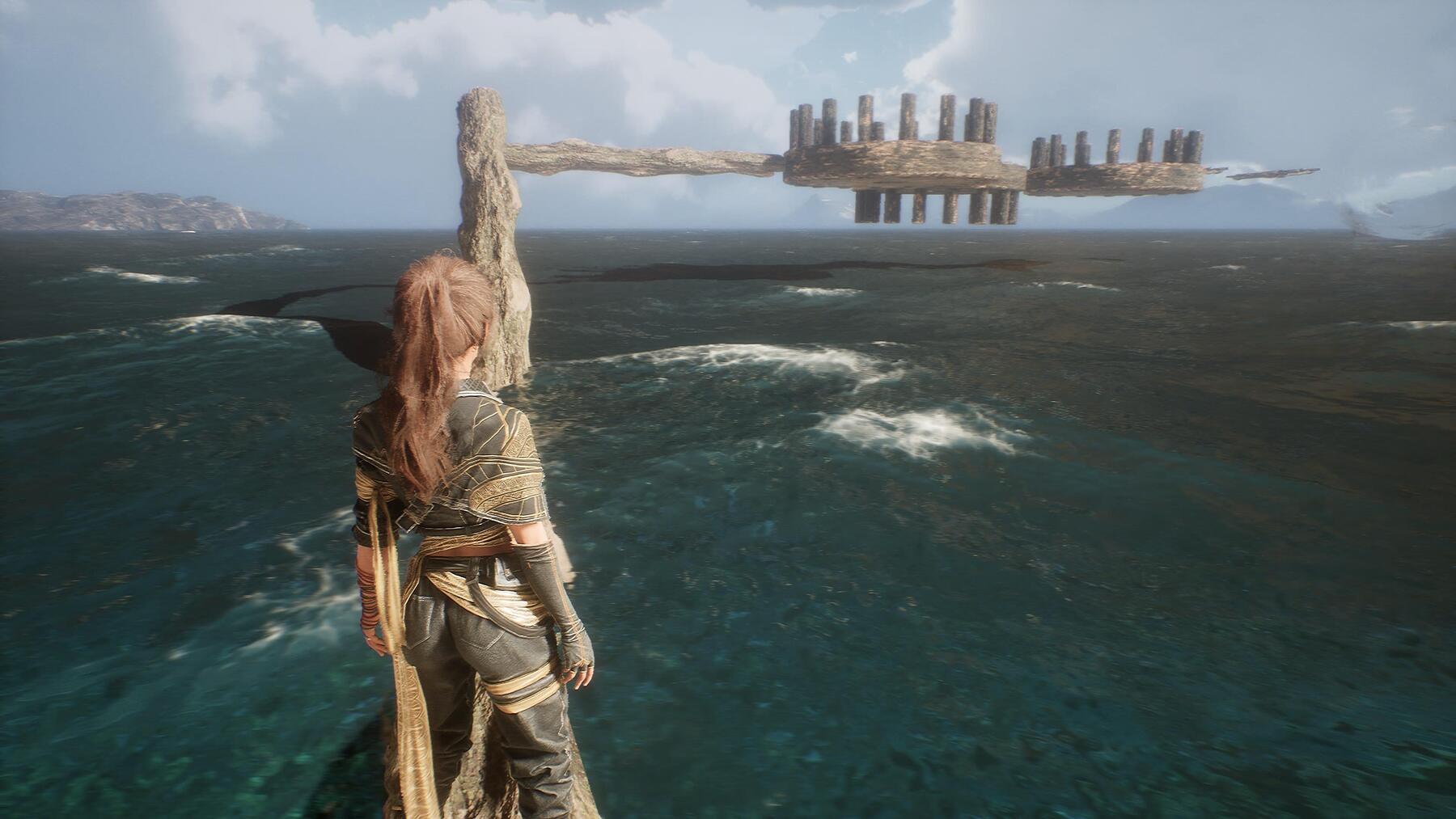 Maelle in an ocean parkour trial