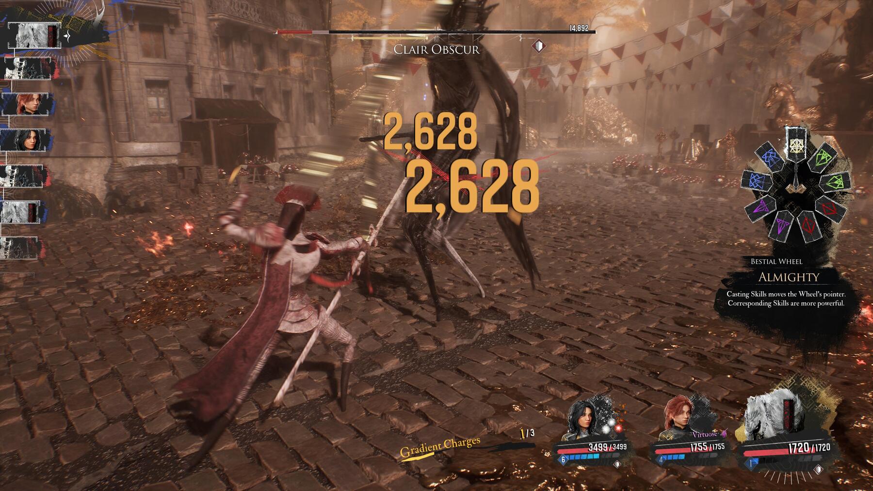Combat sequence between party and Clair Obscur