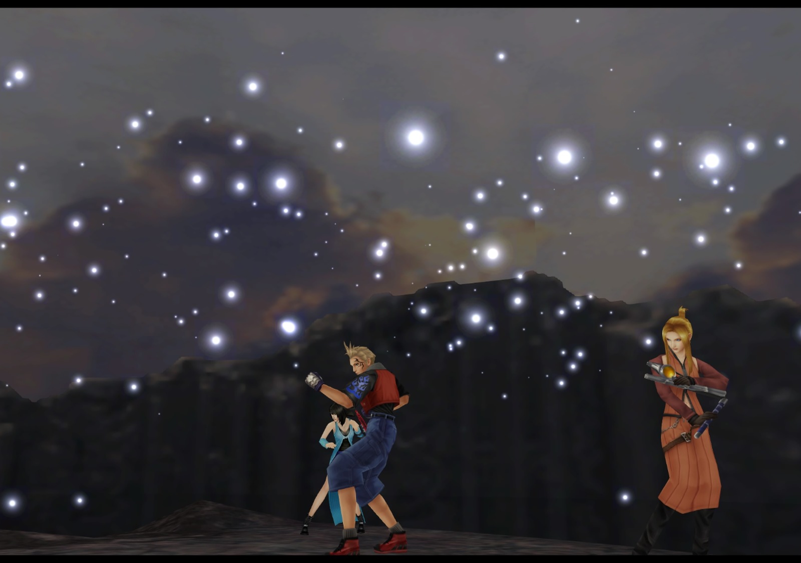 Rinoa, Zell and Quistis after a battle sequence