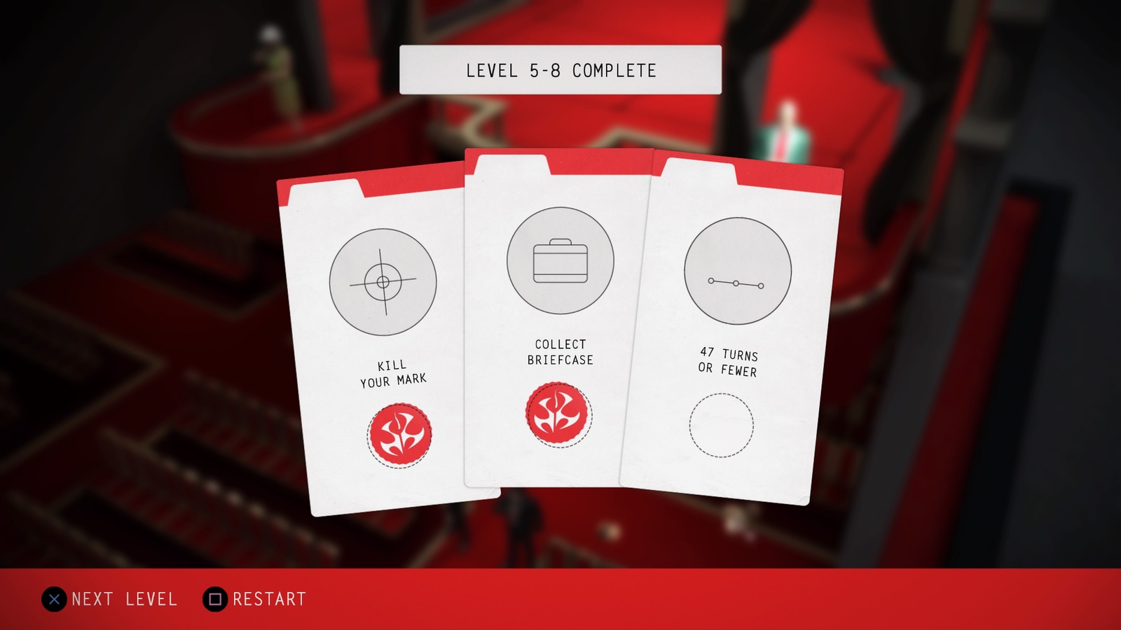 Goal cards at end of level