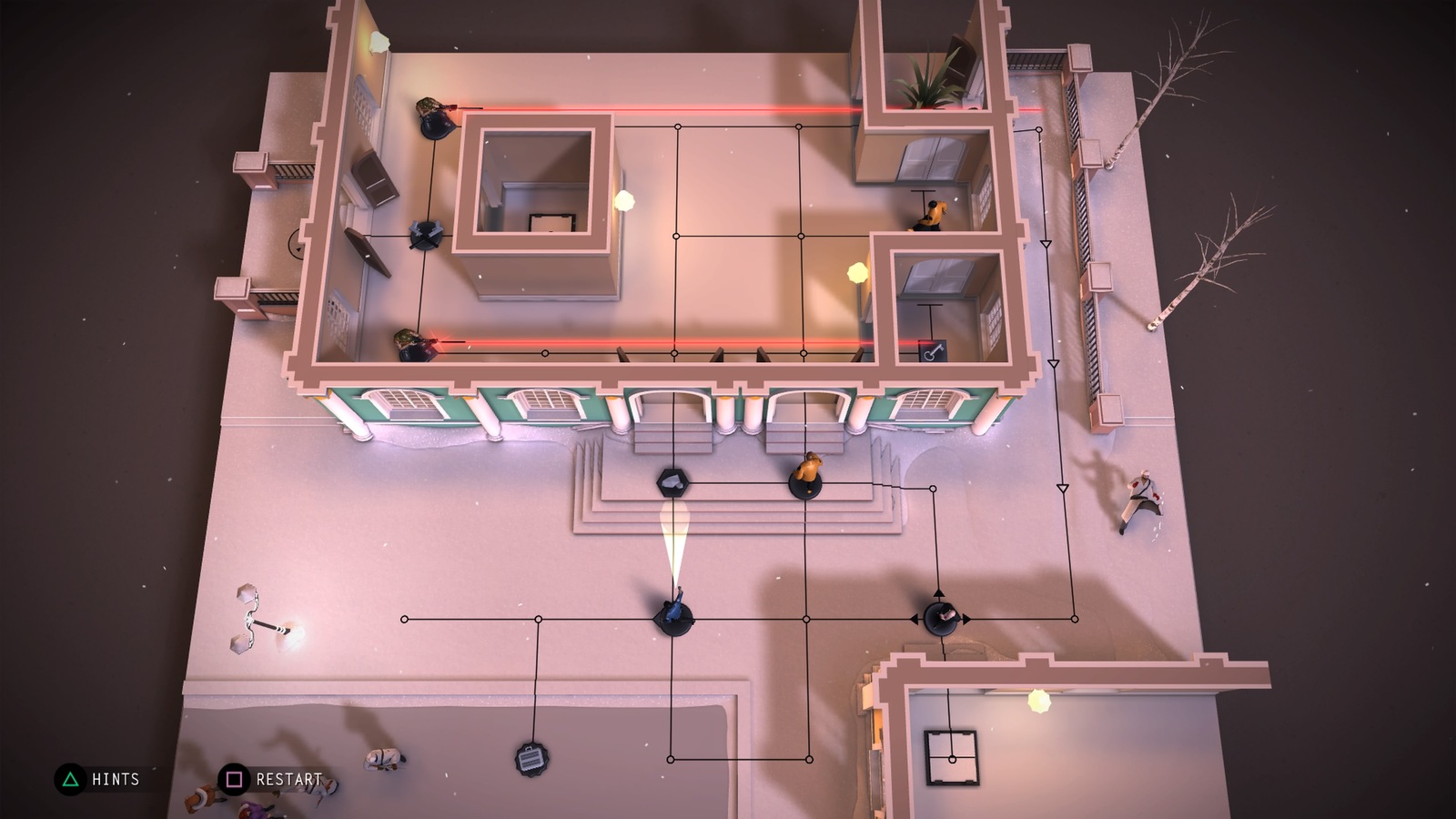 Top down shot of level in home in winter
