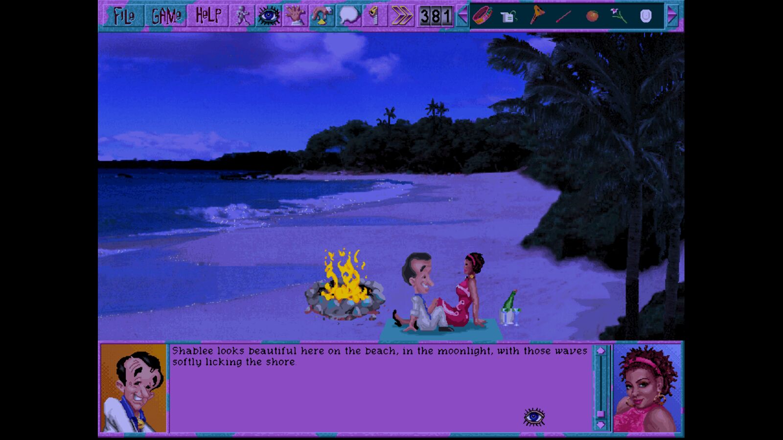 Larry with Shablee on beach