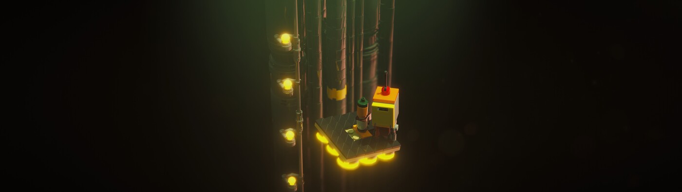 LEGO Protagonist on a floating elevator with a Friend