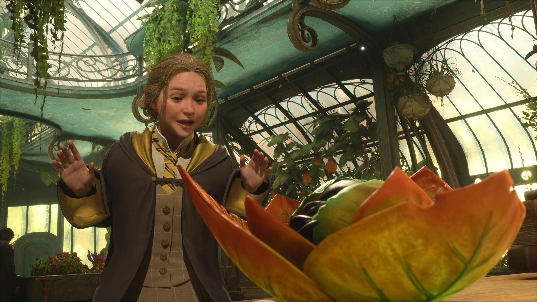 Student in Herbology Class