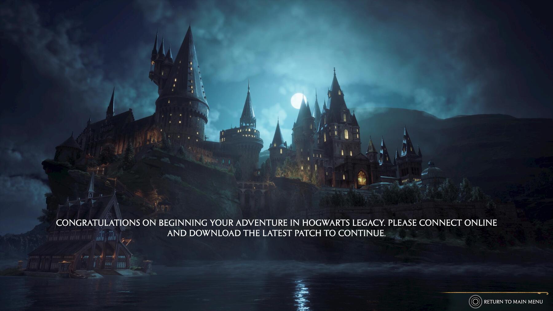 Internet connection requirement screen after introduction