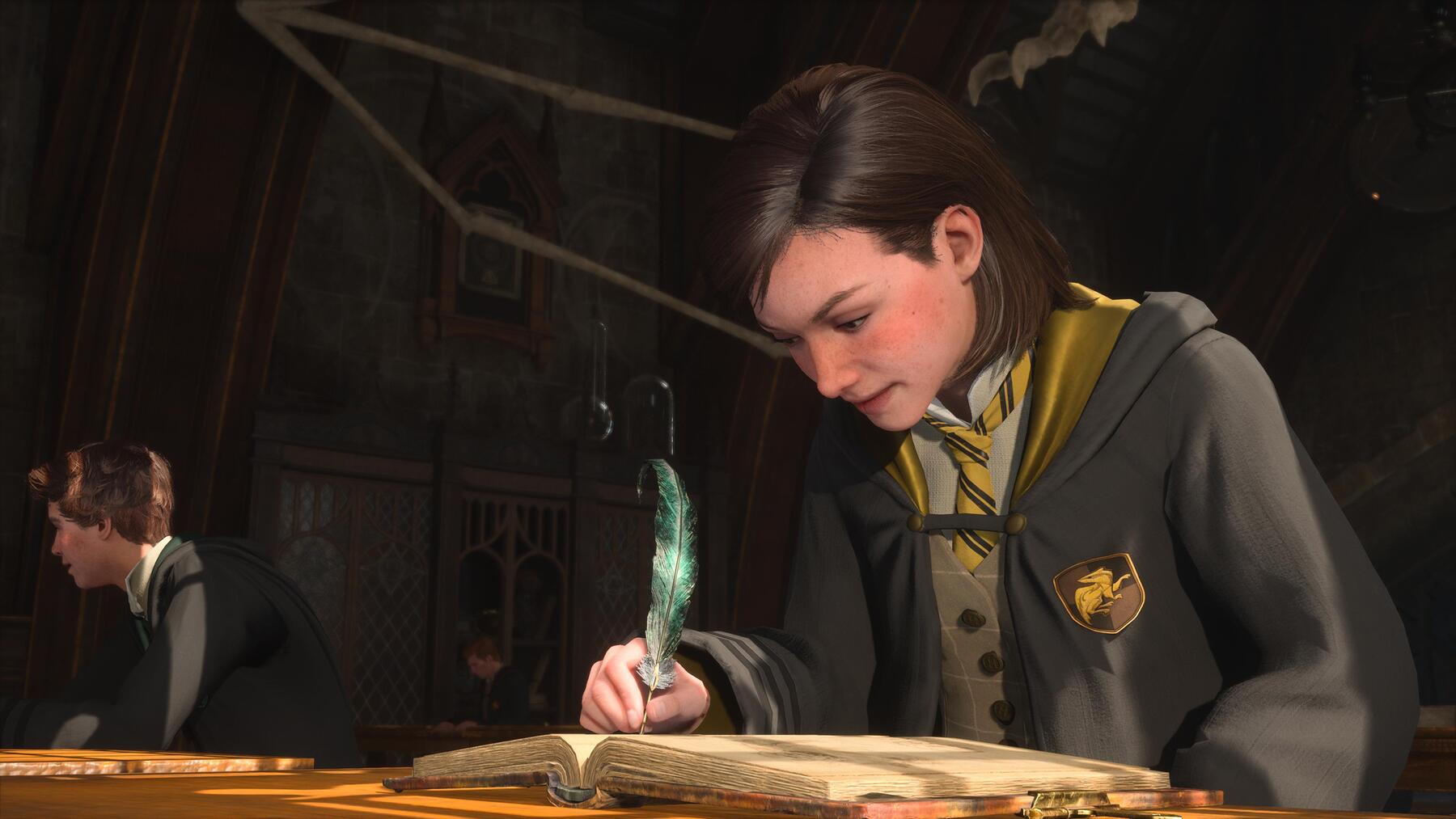 Witch writing with quill