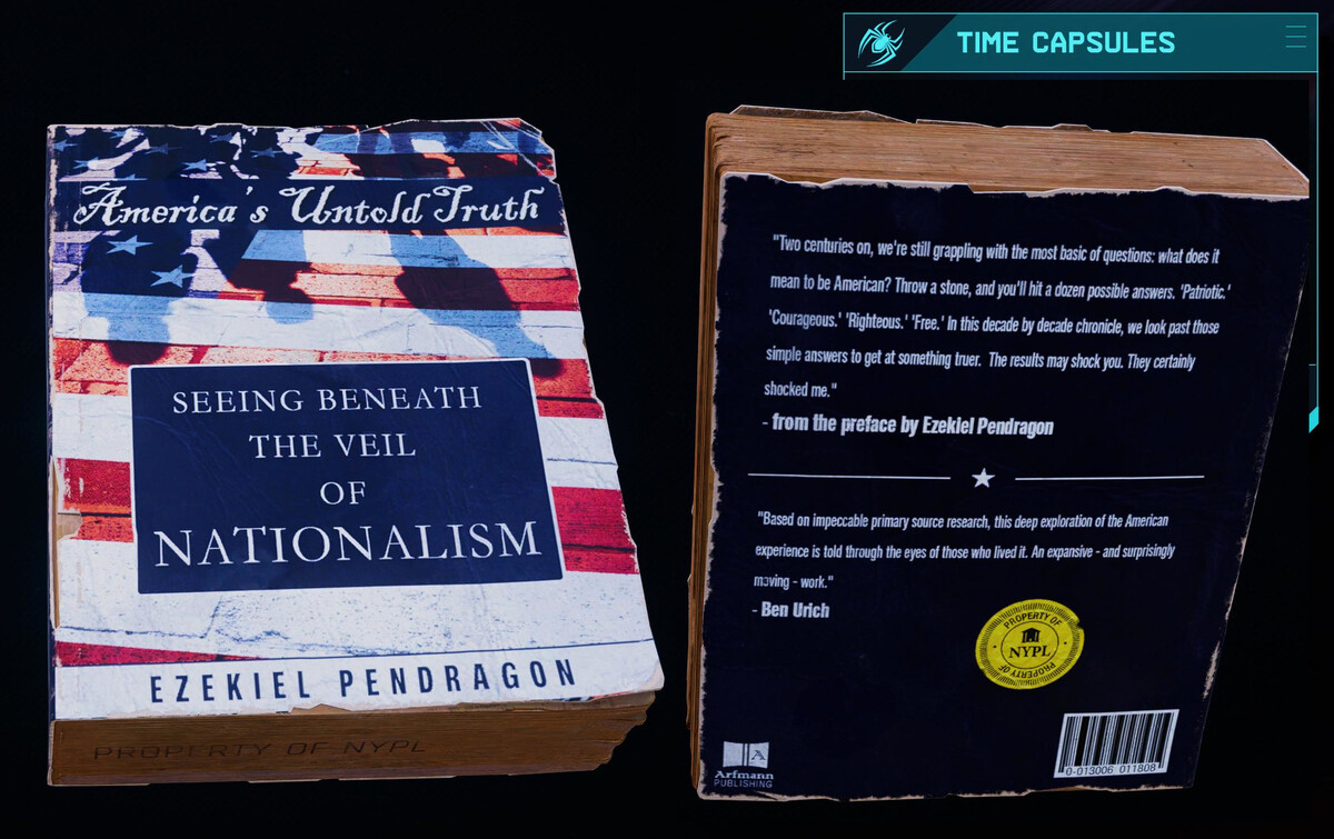 A book titled America's Untold Truth found in a time capsule mission