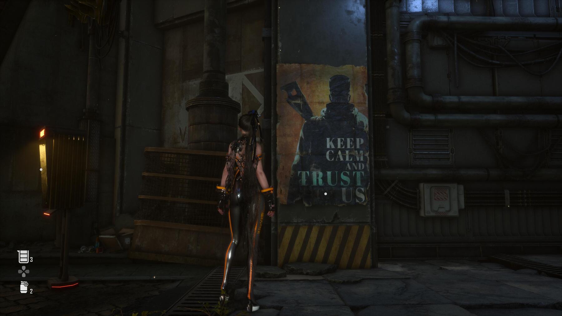 Eve in front of a Propaganda Poster