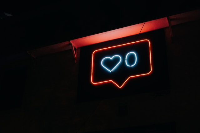 Neon Sign with Zero and a Heart