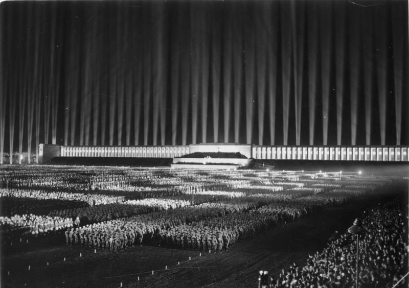 The Cathedral of Light above the Zeppelintribune (1936)