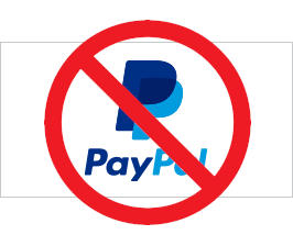 PayPal Logo with do not enter bar across it