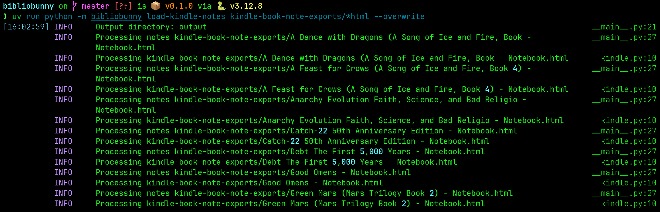 Converting Notes from Kindle to JSON