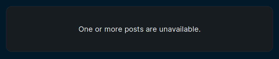 Threads are often broken due to moderated users