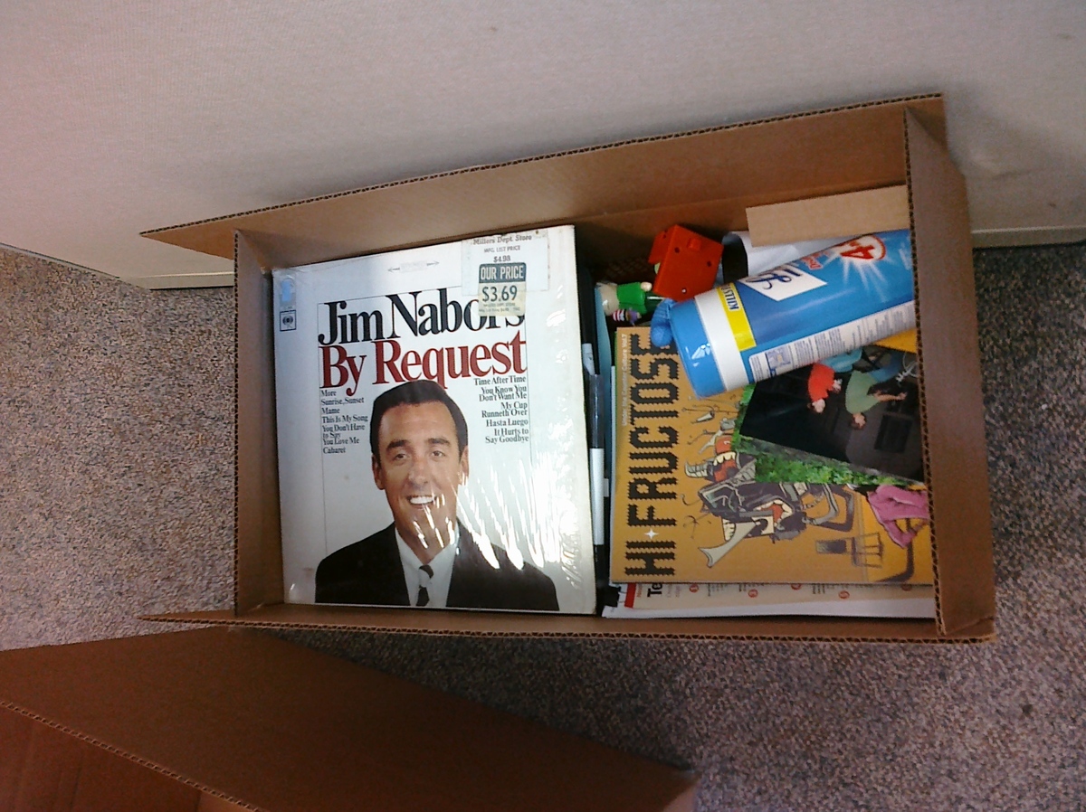 During a building move, this was the entire contents of my work cubical in a box (i.e. a box in a box)