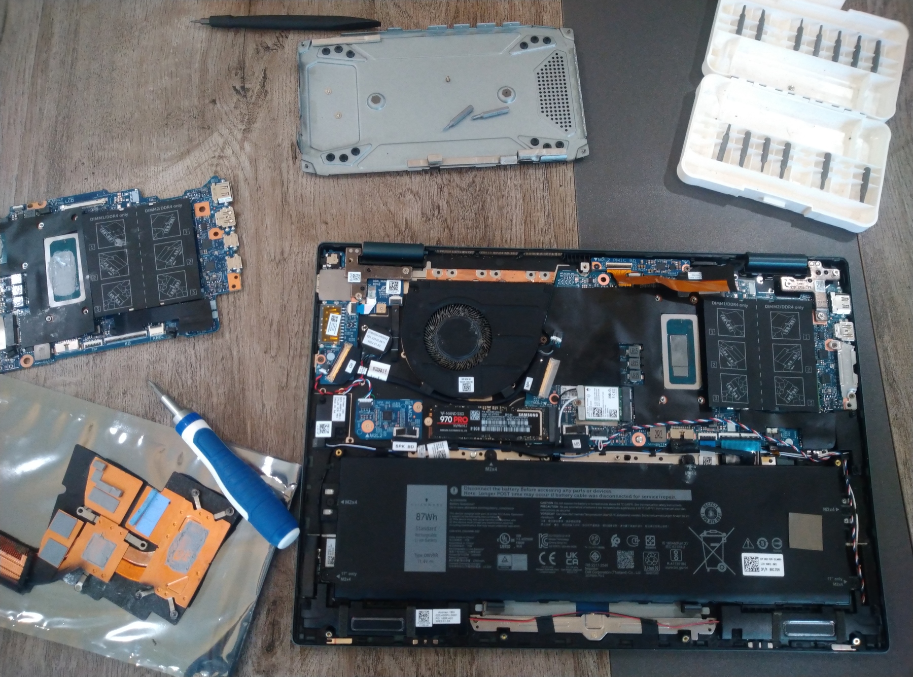 Dell Inspiron with Bottom Cover Removed