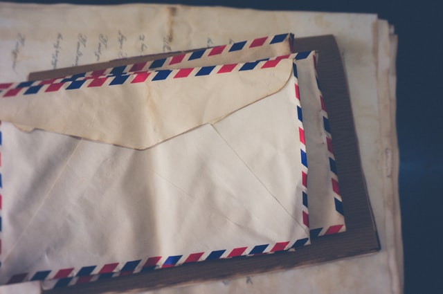 Photo of vintage airmail envelopes