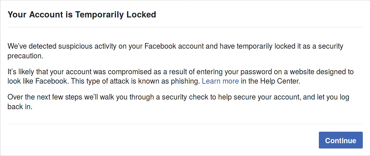 Temporary accounts. Facebook account blocked.