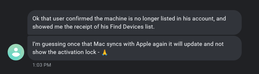 eBay seller's communication with the company he was selling for to deactivate the device
