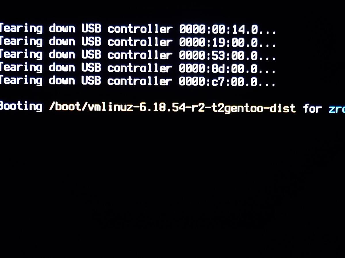 Gentoo T2 kernel booting
