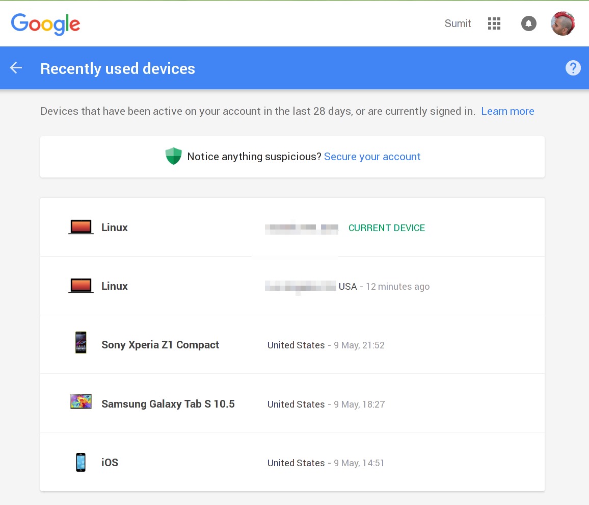 There's an iOS device attached to my Google account and I don't own any