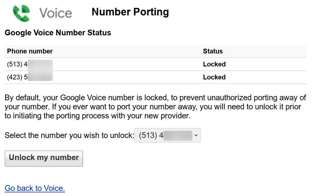 google voice number