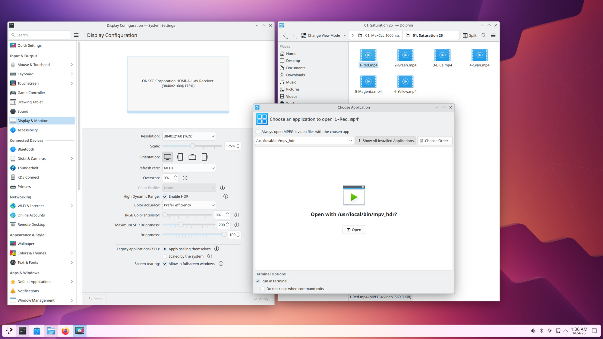 KDE System and Application Configuration