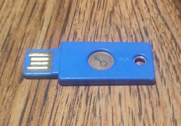 Photo of Blue USB Yubikey