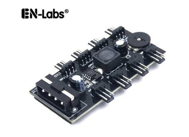 Molex to 8 fan headers circuit board with adjustable potentiometer