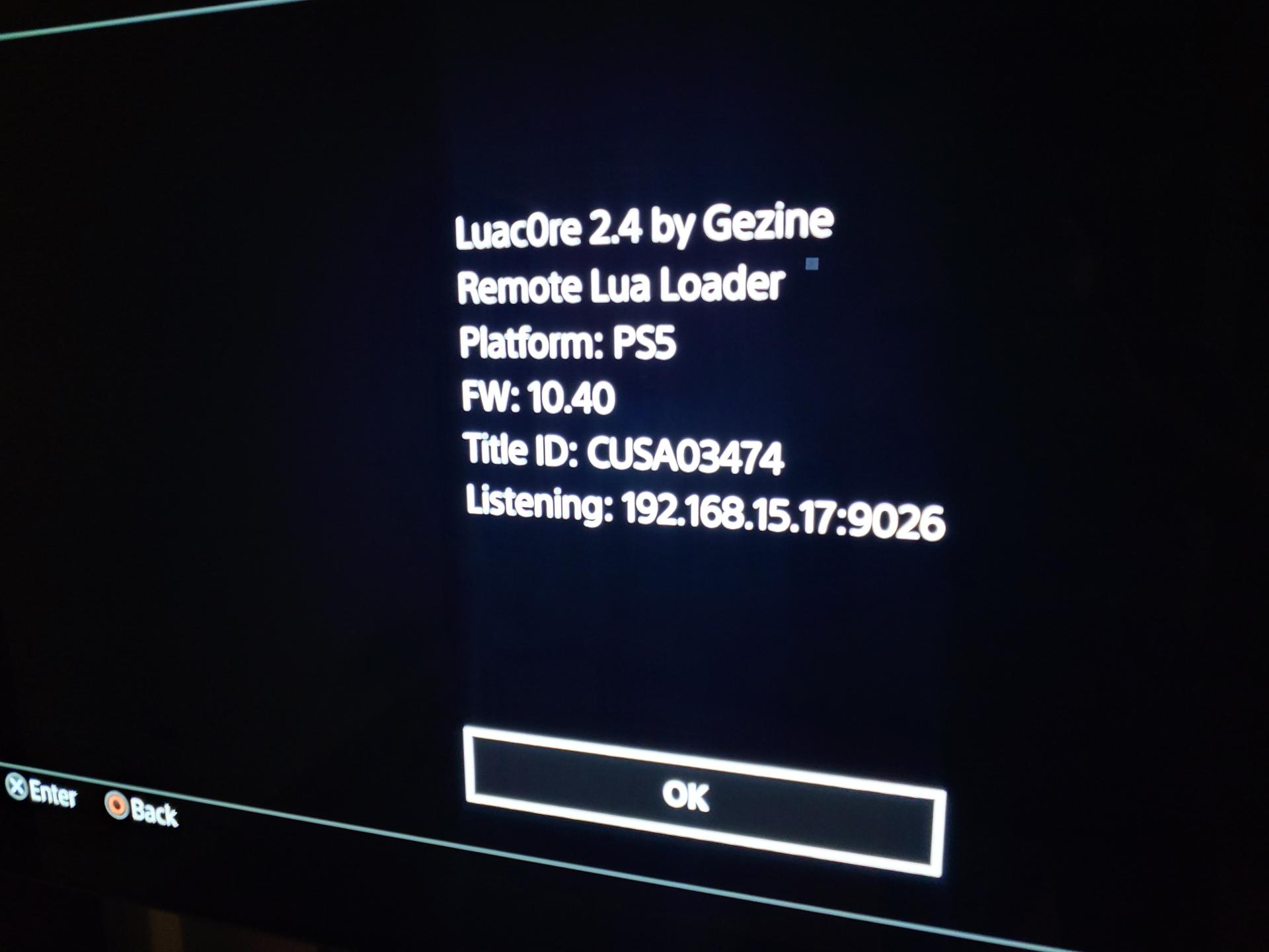 Luac0re 2.4 Waiting for Remote Lua Payload