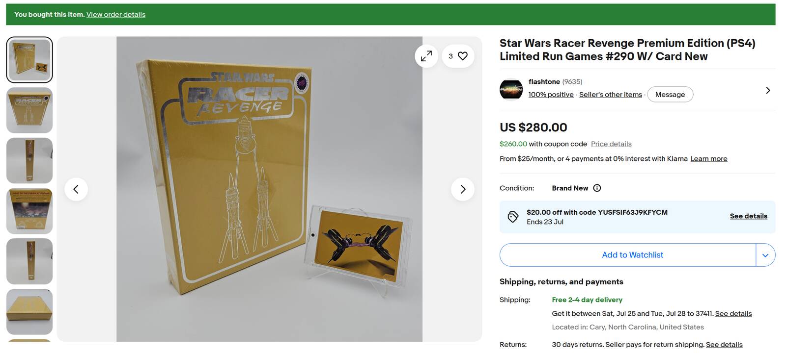 eBay Sale for Star Wars Racer Revenge
