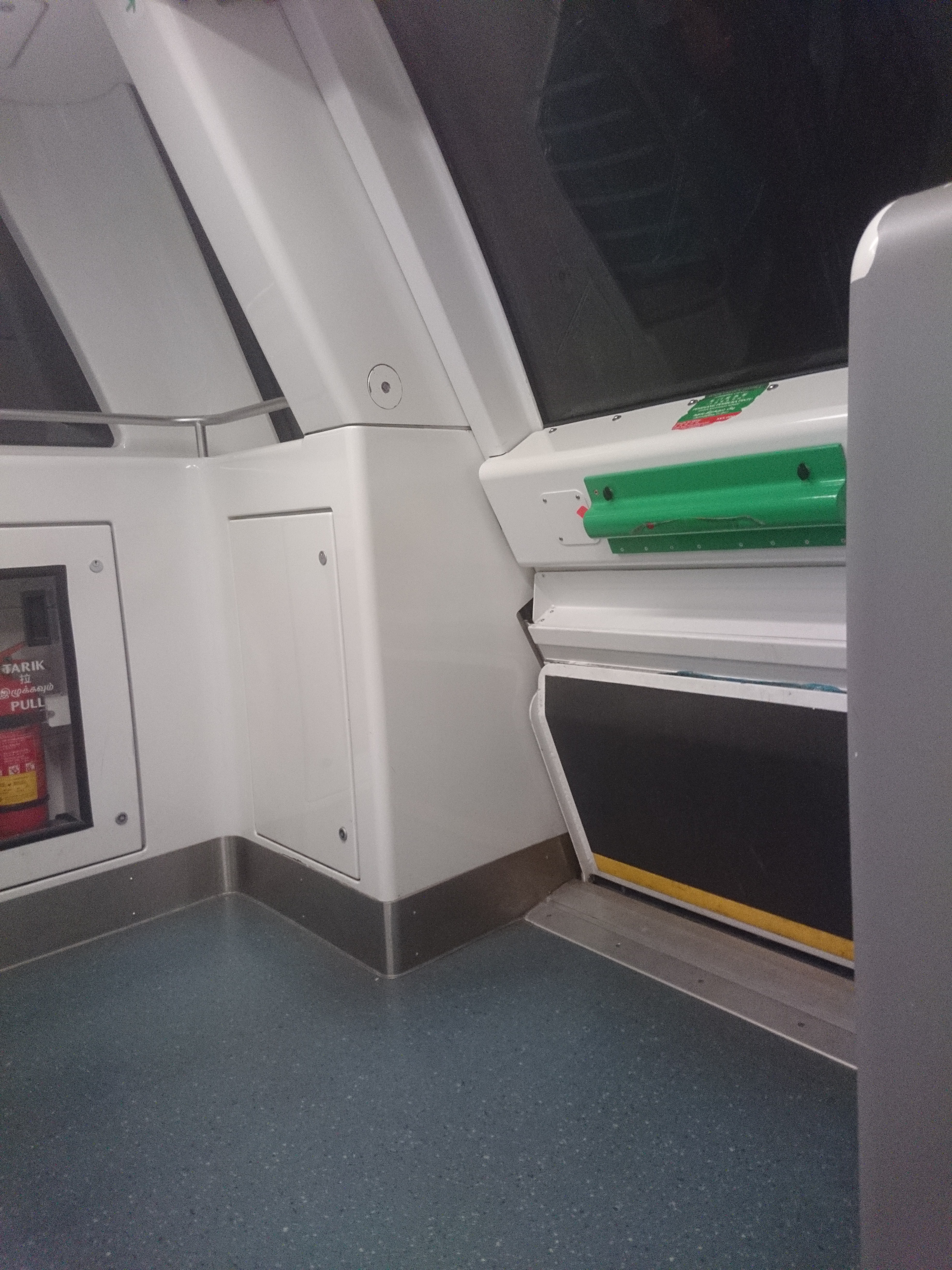 Front of a Driverless Train on Singapore's Mass Rapid Transport