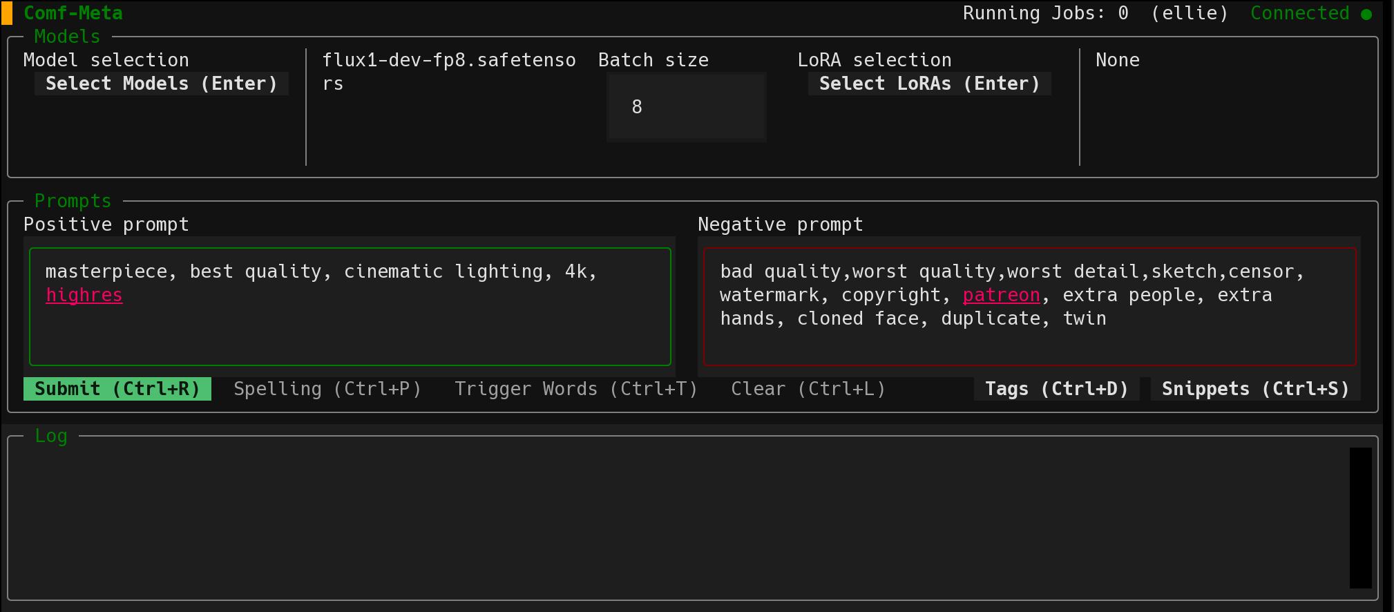 Comf-meta Image Workflow Screen