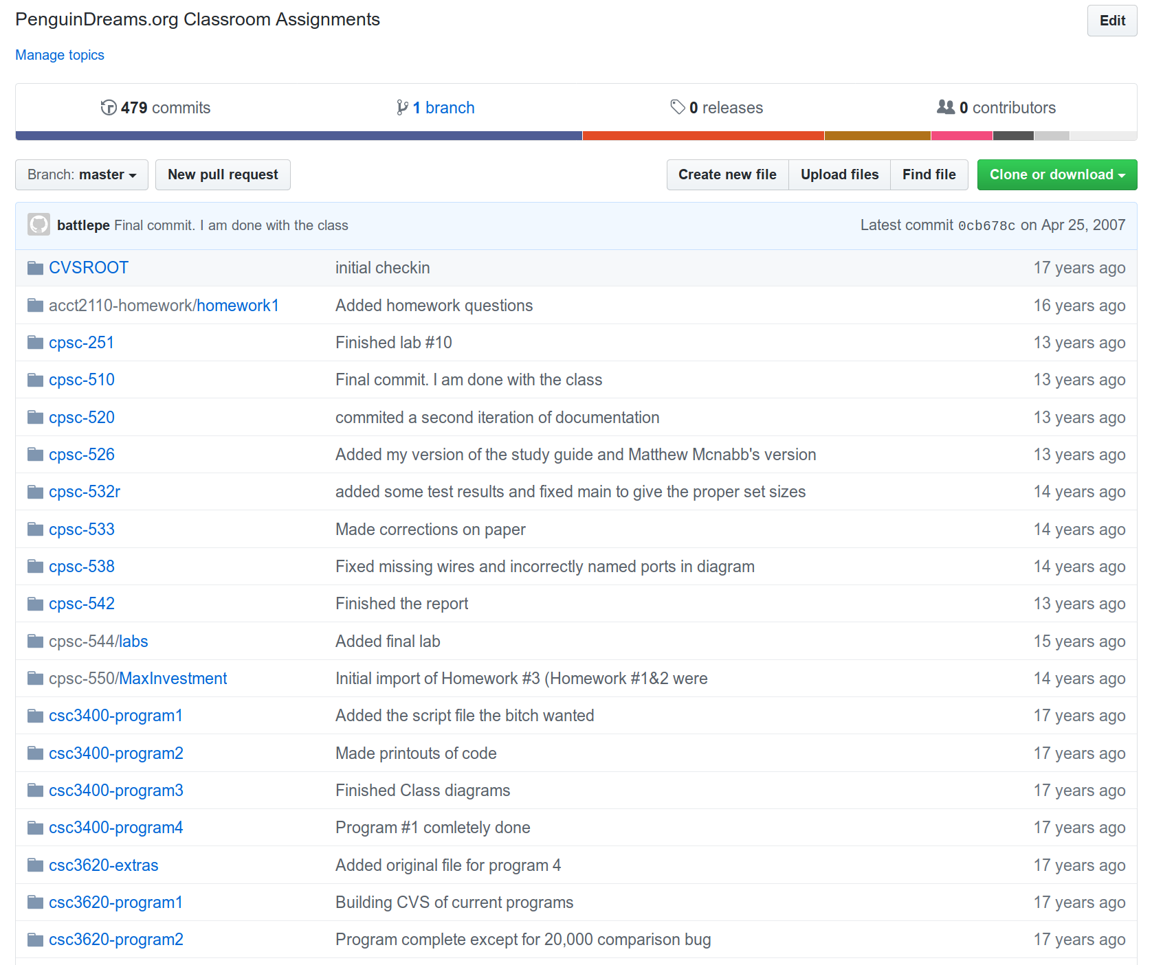 Github Repository with my Undergraduate and Graduate Class Assignments