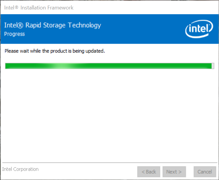 Updating the Intel Rapid Store Drivers