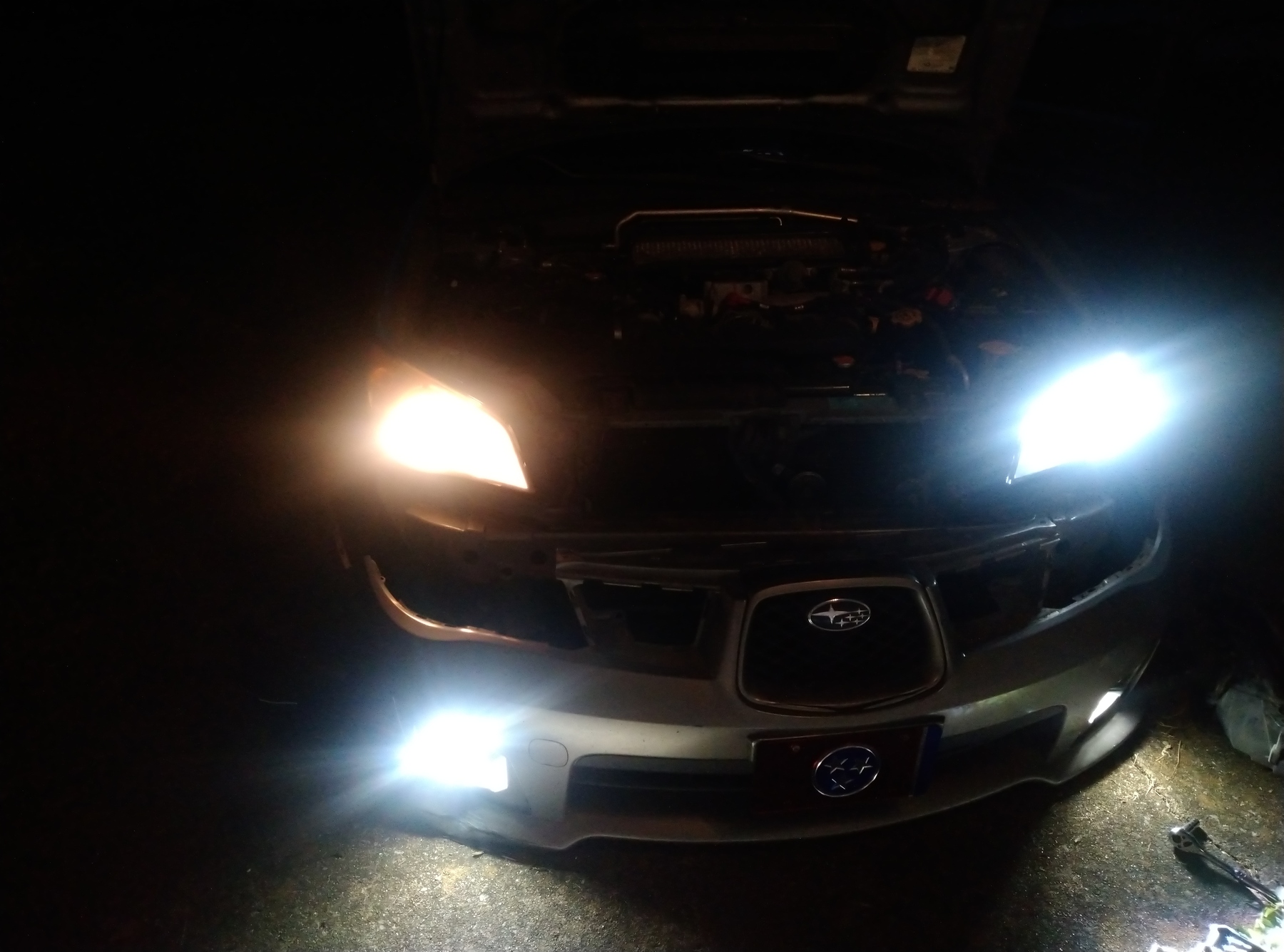 New versus Stock Headlight Comparison with Bumper Detached