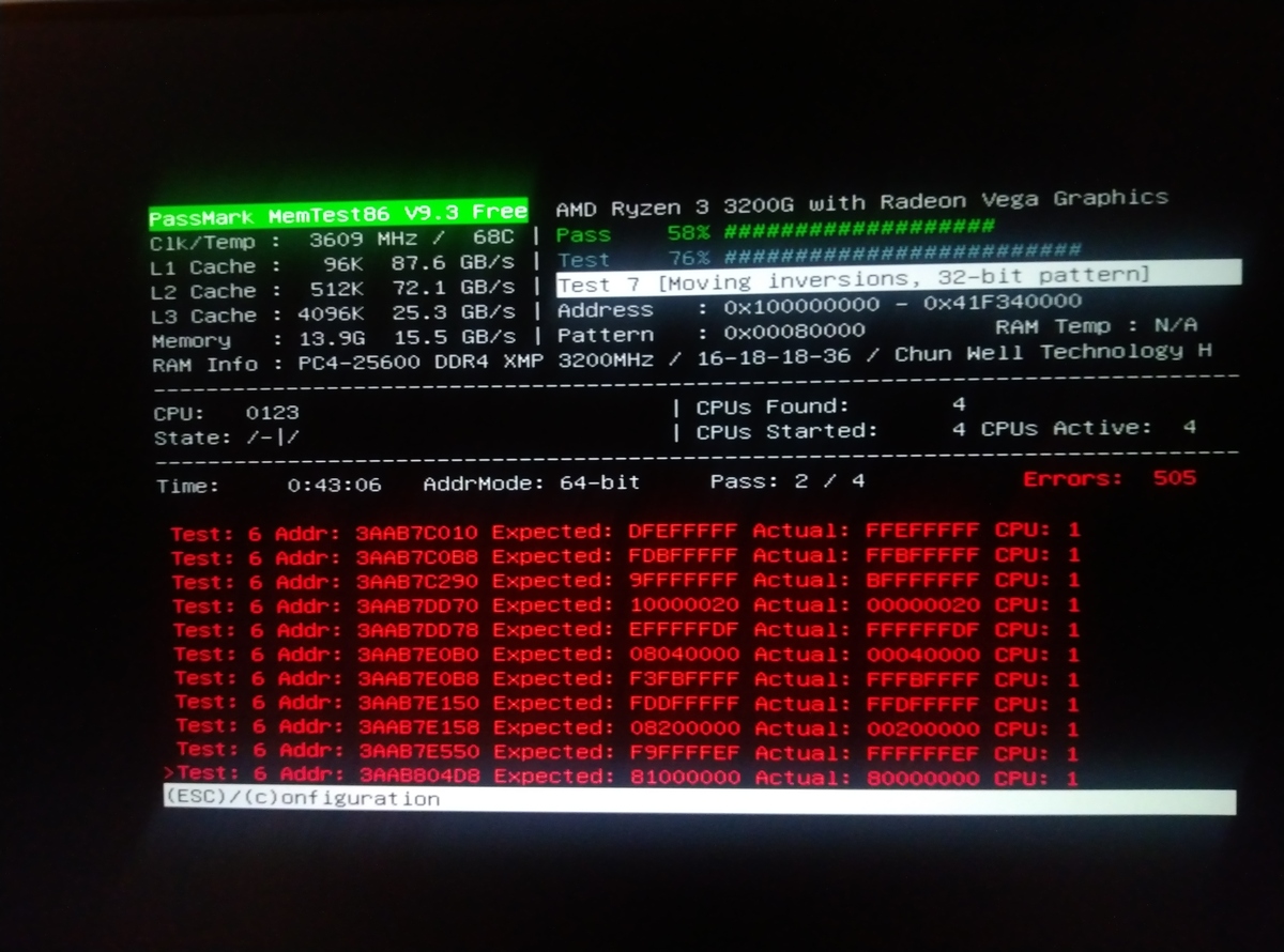 MemTest86 Reporting over 500 Memory Errors